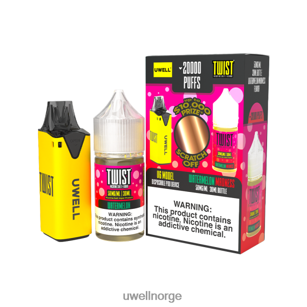 UWELL Flavors - UWELL V6 engangsapparat + pappadamp 30ml juice - samarbeidspakke D6204Z220 clr: gul/flv: vannmelongalskap 50mg