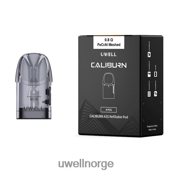 UWELL Sale - UWELL CALIBURN A3 erstatningsputer | 4-pakning D6204Z19 0,8 ohm 2