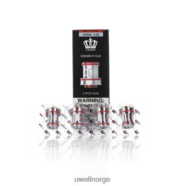 UWELL Disposable Vape - UWELL CROWN 4 erstatningsspoler (4-pakning) D6204Z183 dobbel spole 0,4 ohm