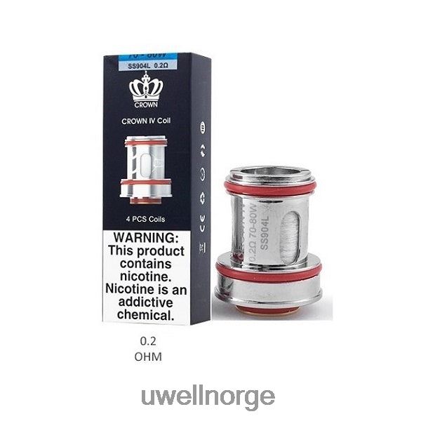 UWELL Disposable Vape - UWELL CROWN 4 erstatningsspoler (4-pakning) D6204Z183 dobbel spole 0,4 ohm