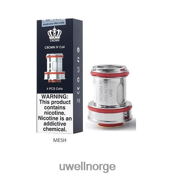 UWELL Disposable Vape - UWELL CROWN 4 erstatningsspoler (4-pakning) D6204Z183 dobbel spole 0,4 ohm